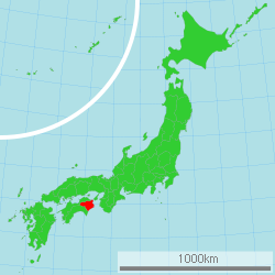 Map of Japan with Tokushima highlighted